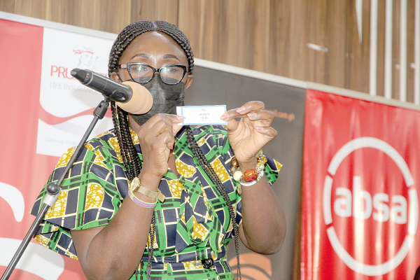 Ms Gifty Twum Ampofo, Deputy Minister of Education in charge of TVET, balloting for the preliminary stage. Picture: ESTHER ADJEI Ms Gifty Twum Ampofo, Deputy Minister of Education in charge of TVET, balloting for the preliminary stage. Picture: ESTHER ADJEI