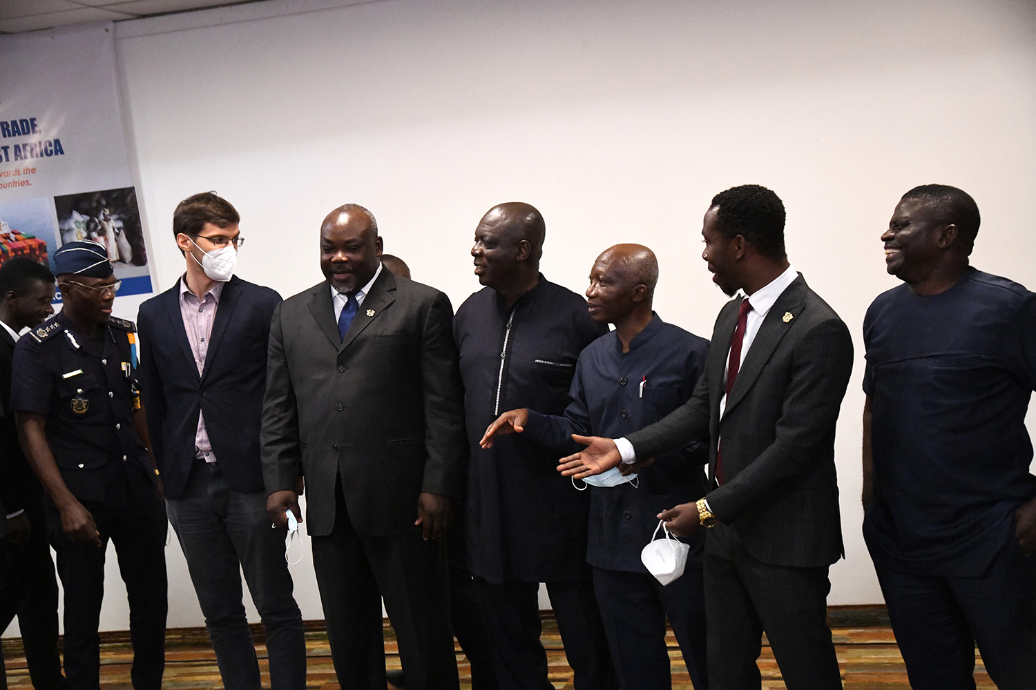 Mr Bonaventure Adjavor (3rd left) with some stakeholders and speakers at the meeting. Among them are Mr Eric Osei Tuffour (right), National Tomato Traders and Transporters Association, Mr Jonathan Osei Owusu (2nd right) and Mr Stanley Essuman Mensah (left), Assistant Commissioner Customs. Picture: EBOW HANSON. Cross border traders appeal to govt for help