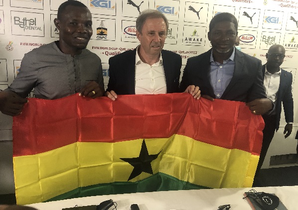 Coach Milovan Rajevac (middle) with his assistants, Maxwell Konadu (right) and Richard Kingston Coach Milovan Rajevac (middle) with his assistants, Maxwell Konadu (right) and Richard Kingston