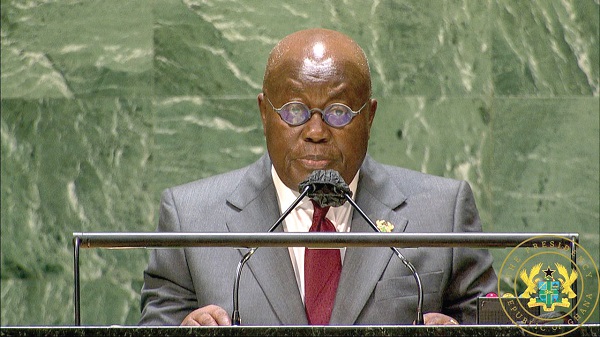 President Akufo-Addo speaking at the 2021 SDGs Moment on the “Decade of Action” at the UN Headquarters in New York President Akufo-Addo speaking at the 2021 SDGs Moment on the “Decade of Action” at the UN Headquarters in New York