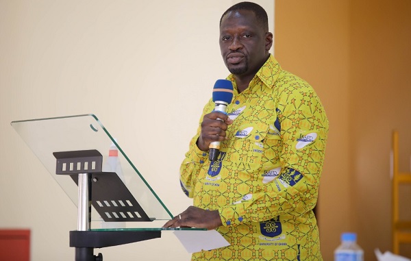 The lead researcher of MECS project, Dr Simon Bawakyillenuo, speaking at the event