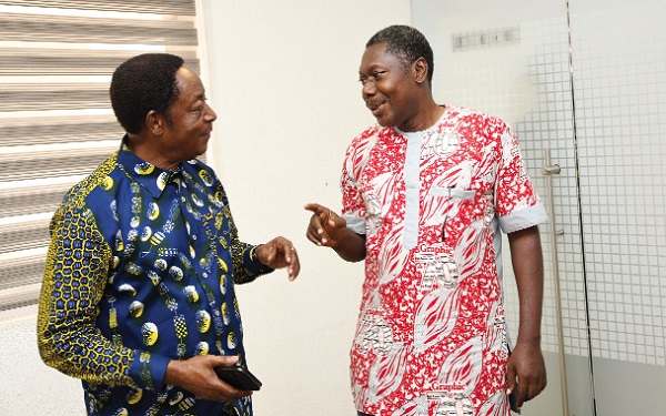 Dr Kwabena Duffuor (left), a former Finance Minister, being interviewed by Samuel Duodu, Staff Writer of Daily Graphic. Picture: EBOW HANSON Dr Kwabena Duffuor (left), a former Finance Minister, being interviewed by Samuel Duodu, Staff Writer of Daily Graphic. Picture: EBOW HANSON