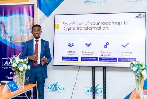 The Head of Digital Transformation for Axxend Consult, Daniel Sowah speaking to the participants The Head of Digital Transformation for Axxend Consult, Daniel Sowah speaking to the participants