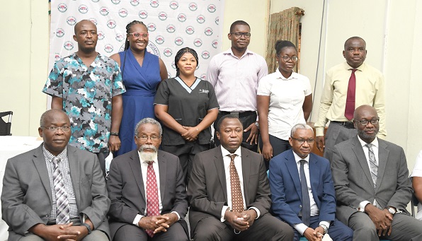 Some management personnel of the Korle Bu Teaching Hospital (seated) with some of the members of the emergency medicine residency after the inauguration. Picture: EBOW HANSON Some management personnel of the Korle Bu Teaching Hospital (seated) with some of the members of the emergency medicine residency after the inauguration. Picture: EBOW HANSON