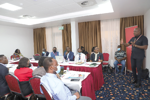 • Ato Afful (right), Managing Director of the Graphic Communications Group Limited, explaining a point at the orientation. Pictures: EDNA SALVO-KOTEY • Ato Afful (right), Managing Director of the Graphic Communications Group Limited, explaining a point at the orientation. Pictures: EDNA SALVO-KOTEY