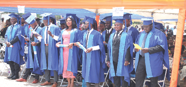 A section of the graduands taking the alumni oath. Picture: Maxwell Ocloo A section of the graduands taking the alumni oath. Picture: Maxwell Ocloo