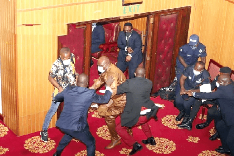 Flashback: Kingsley Carlos Ahenkorah, NPP MP for Tema West, snatching ballot papers during the election of the Speaker of the Eighth Parliament Flashback: Kingsley Carlos Ahenkorah, NPP MP for Tema West, snatching ballot papers during the election of the Speaker of the Eighth Parliament
