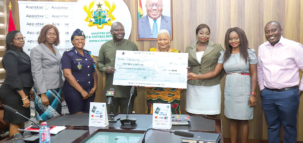 Dominic Dokbilla Naab (3rd from left) presenting a dummy cheque for GH¢50,000 to Rev. Dr Joyce Aryee (middle), Chairperson of the Appiatse Support Fund Dominic Dokbilla Naab (3rd from left) presenting a dummy cheque for GH¢50,000 to Rev. Dr Joyce Aryee (middle), Chairperson of the Appiatse Support Fund
