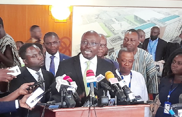 Dr Cassiel Ato Forson, Ranking Member on the Finance Committee of Parliament, addressing the press after the budget review Dr Cassiel Ato Forson, Ranking Member on the Finance Committee of Parliament, addressing the press after the budget review