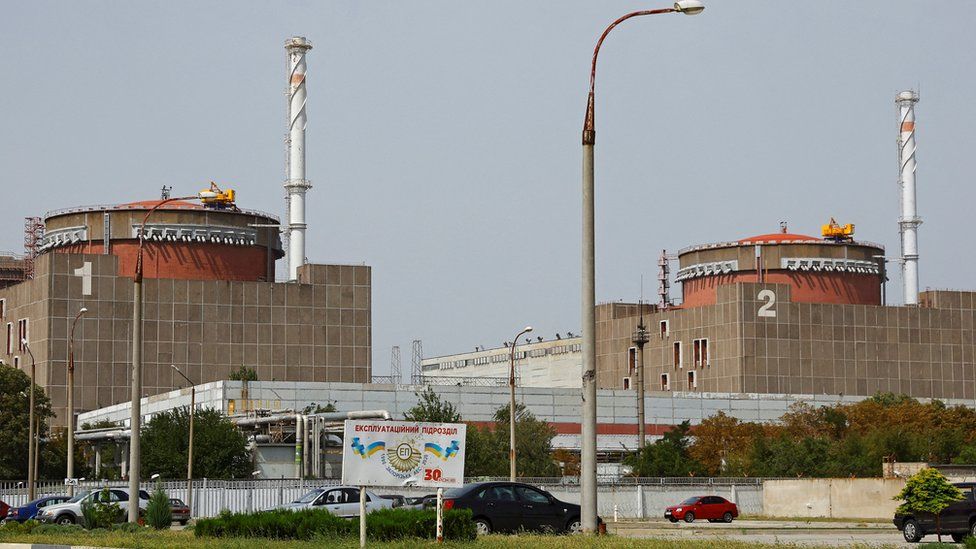 The Russian-occupied Zaporizhzhia nuclear power plant pictured on Monday The Russian-occupied Zaporizhzhia nuclear power plant pictured on Monday