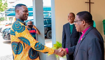 Dr Yaw Adutwum (left), Minister of Education, exchanging pleasantries with the Most Rev. Dr Paul Kwabena Boafo, Presiding Bishop of the Methodist Church Ghana Dr Yaw Adutwum (left), Minister of Education, exchanging pleasantries with the Most Rev. Dr Paul Kwabena Boafo, Presiding Bishop of the Methodist Church Ghana