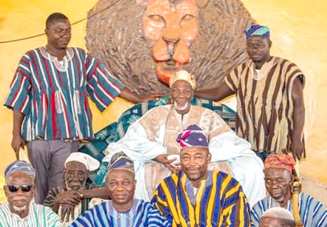 Officials of NHIA with Ya-Na at the Gbewaa Palace Officials of NHIA with Ya-Na at the Gbewaa Palace