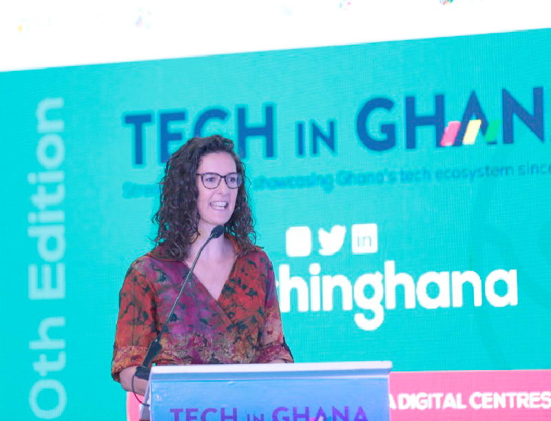 Harriet Thompson, the British High Commissioner to Ghana, speaking at the conference 10th Tech in Ghana conference ends in Accra