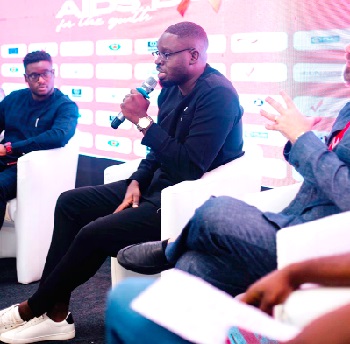 Alexander Quaisie, the Co-founder and CEO of Verifie Health, explaining a point during the panel discussions Alexander Quaisie, the Co-founder and CEO of Verifie Health, explaining a point during the panel discussions