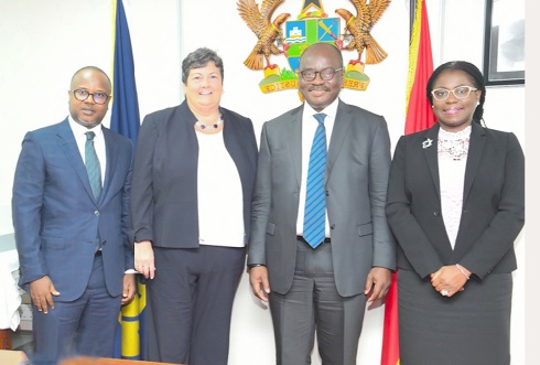 From left: Elsie Addo Awadzi, Dr Ernest Addison, Virginia Palmer, and Dr Maxwell Opoku-Afari after the courtesy call From left: Elsie Addo Awadzi, Dr Ernest Addison, Virginia Palmer, and Dr Maxwell Opoku-Afari after the courtesy call