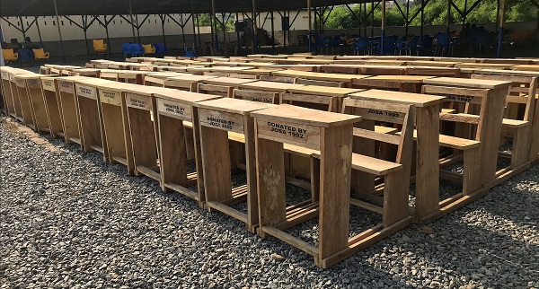 The items included 150 mono desks in total, 50 each from the 1982, 1992 and 2002 year groups respectively Celebration of milestones: St John’s Grammar old students donate items to alma mater