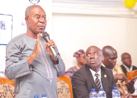 Kofi Ampofo Agyapong, board chairman of the bank, addressing shareholders at the meeting Kofi Ampofo Agyapong, board chairman of the bank, addressing shareholders at the meeting