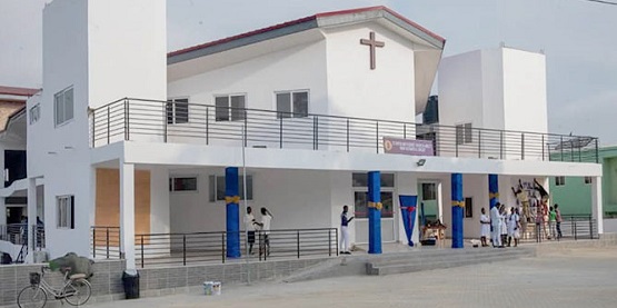 Front view of the new church building Front view of the new church building