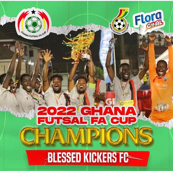 Players of Blessed Kickers celebrating their historic feat