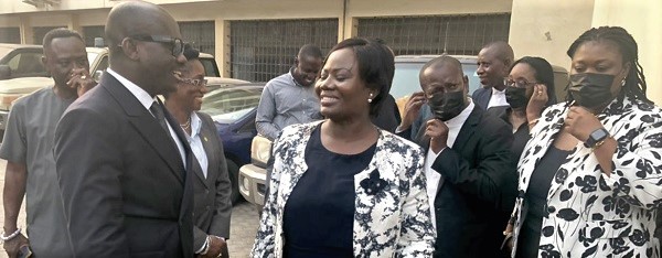 Mr Godfred Yeboah Dame (left), the Attorney–General and Minister of Justice, interacting with Mrs Maame Yaa Tiwaa Addo-Danquah (middle), the Executive Director of EOCO. With them are officials of the A-G’s Office and EOCO Mr Godfred Yeboah Dame (left), the Attorney–General and Minister of Justice, interacting with Mrs Maame Yaa Tiwaa Addo-Danquah (middle), the Executive Director of EOCO. With them are officials of the A-G’s Office and EOCO