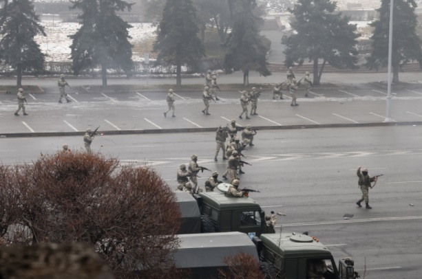 Protests, which are rare in the tightly controlled, relatively stable former Soviet nation, began at the weekend as anger grew over rising fuel prices [Valery Sharifulin/TASS via Getty Images]