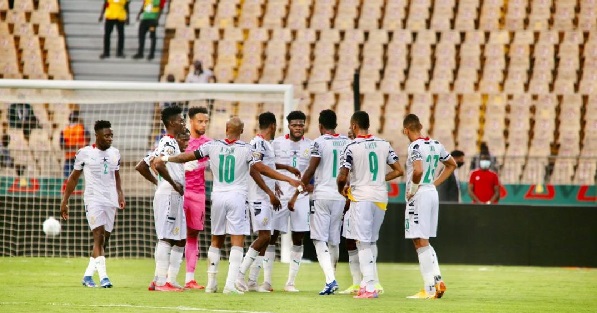 Black Stars players looking dejected after the defeat to Morocco Black Stars players looking dejected after the defeat to Morocco