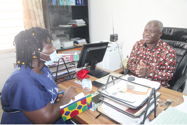 Ms Mary Anane-Amponsah (left), a reporter with the Daily Graphic, having a discussion with Mr Martin Amoyaw (right), the Executive Director of the Legal Aid Commission. Picture: ESTHER ADJEI Ms Mary Anane-Amponsah (left), a reporter with the Daily Graphic, having a discussion with Mr Martin Amoyaw (right), the Executive Director of the Legal Aid Commission. Picture: ESTHER ADJEI