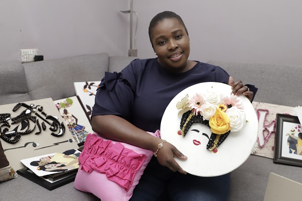 Eva Amonoo Hayford displays one of her pieces