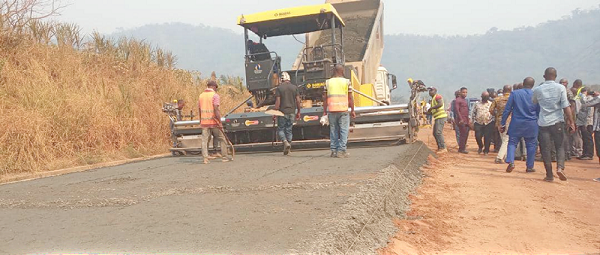 Ongoing concrete construction works on the Asikuma-Kpeve road Ongoing concrete construction works on the Asikuma-Kpeve road