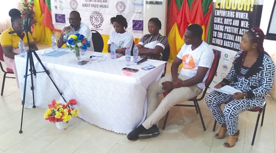 Augustine Adongo Apambila, Upper East Regional TUC Secretary (2nd left) making a point during the forum while other speakers look on. Augustine Adongo Apambila, Upper East Regional TUC Secretary (2nd left) making a point during the forum while other speakers look on.