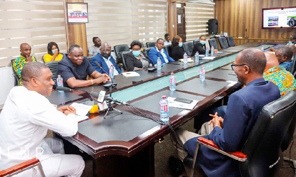 George Mireku Duker (left), Deputy Minister in charge of Mines, Ministry of Lands and Natural Resources, addressing the Zambian delegation in his office in Accra George Mireku Duker (left), Deputy Minister in charge of Mines, Ministry of Lands and Natural Resources, addressing the Zambian delegation in his office in Accra