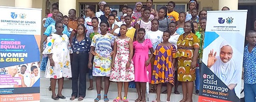 Thywil Eyram Kpe (right) with some of the adolescent girls after the meeting Thywil Eyram Kpe (right) with some of the adolescent girls after the meeting