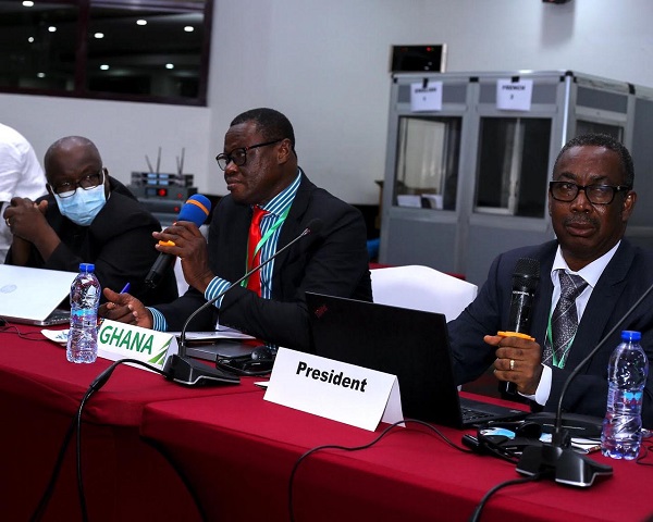 President of the African Electrotechnical and Standardisation Commission (AFSEC), Bernard Modey, (right ), speaking at the General Assembly Meeting. AFSEC to increase electricity access with harmonised standards