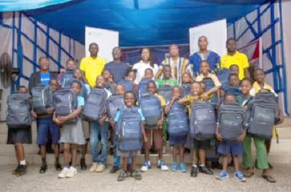 Some of the schoolchildren in Tamale with gifts from Vivo Vivo launches Community Digital Literacy Project phase two