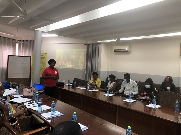 Comfort Acheampong (1st from left), the National Coordinator of GNECS, addressing the participants Nutritionists trained in benefits of egg consumption