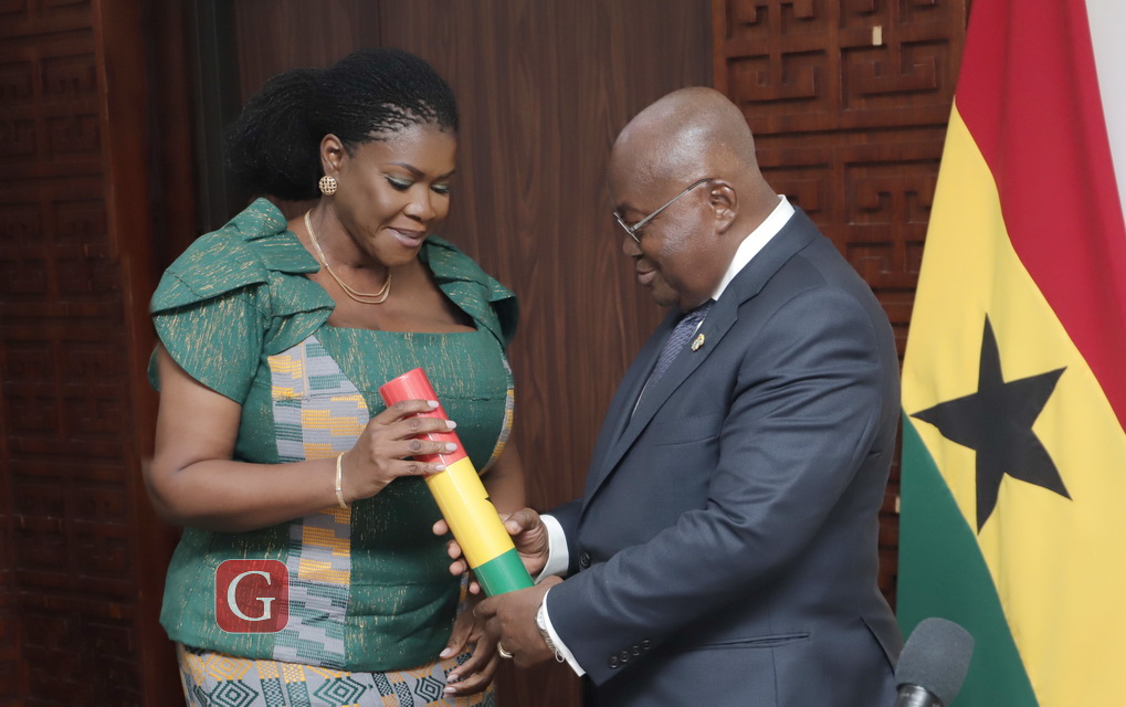 President Akufo-Addo hands Ms. Kathleen Addy, new Chairperson of NCCE, her credentials President Akufo-Addo hands Ms. Kathleen Addy, new Chairperson of NCCE, her credentials