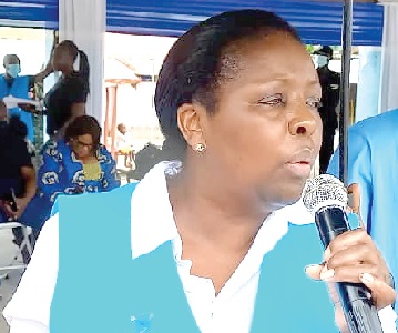 Esther Kiragu, Country Representative of the UNHCR, speaking at the event 