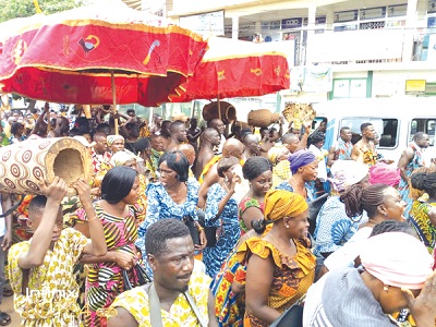 Some revellers at the festival held in Sunyani