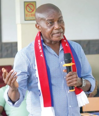 Stephen Ntim - NPP chairman aspirant, addressing delegates on his campaign rounds