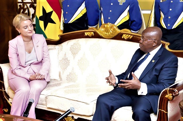 President Akufo-Addo interacting with Simone Giger (left), Swiss Ambassador to Ghana President Akufo-Addo interacting with Simone Giger (left), Swiss Ambassador to Ghana