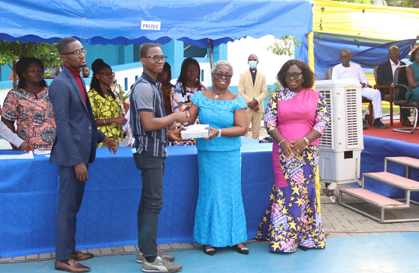 One of the awardees receiving his prize at the event