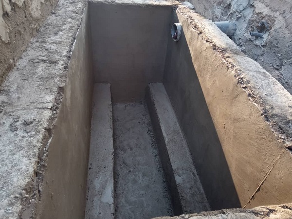 Basement of a newly constructed biodigester