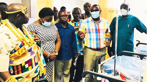 Dr Wilson Edem Sarbah (2nd from right), the Medical Superintendent at the hospital, with some dignitaries in one of the wards. Dr Wilson Edem Sarbah (2nd from right), the Medical Superintendent at the hospital, with some dignitaries in one of the wards.