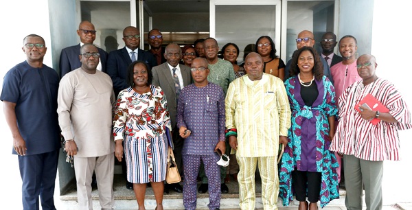 Yaw Boadu-Ayeboafoh (middle), Chairman, NMC, George Sarpong (2nd from left), Executive Secretary, NMC, Ransford Tetteh (3rd from right), Chairman, GNA Board, Albert Kofi Owusu (left), GM, GNA and other members of board and stakeholders after the swearing in Yaw Boadu-Ayeboafoh (middle), Chairman, NMC, George Sarpong (2nd from left), Executive Secretary, NMC, Ransford Tetteh (3rd from right), Chairman, GNA Board, Albert Kofi Owusu (left), GM, GNA and other members of board and stakeholders after the swearing in