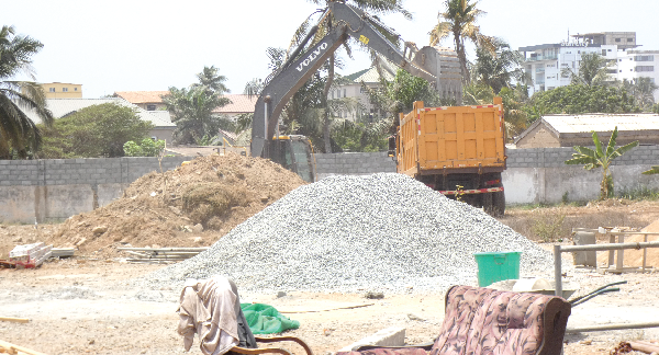 Work commences at the La General Hospital. Picture: ELVIS NII NOI DOWUONA