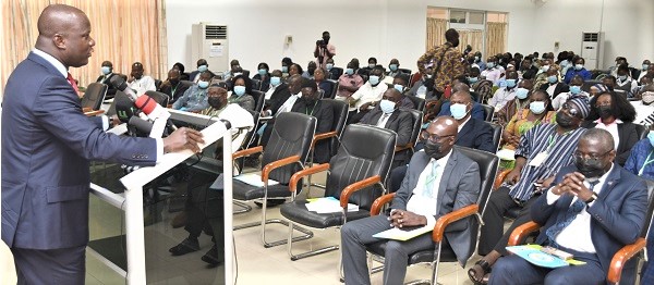 Samuel Abu Jinapor, Minister of Lands and Natural Resources, addressing participants during the opening session of a one-week management retreat organised by the Lands Commission in Accra. Picture: EMMANUEL QUAYE Samuel Abu Jinapor, Minister of Lands and Natural Resources, addressing participants during the opening session of a one-week management retreat organised by the Lands Commission in Accra. Picture: EMMANUEL QUAYE