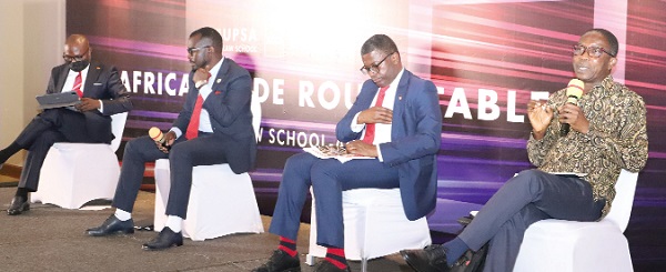 Dr Yaw Graham (right), Director of the Third World Network, making a point during a round table discussion organised by the UPSA in Accra. Those with him are Jamil Ampomah (2nd right), ACCA Director for Africa; Prudence Sebahizi (2nd left) Chief Technical Advisor on AfCFTA, and Richard Dela Sky (left), a broadcast journalist. Picture: GABRIEL AHIABOR Dr Yaw Graham (right), Director of the Third World Network, making a point during a round table discussion organised by the UPSA in Accra. Those with him are Jamil Ampomah (2nd right), ACCA Director for Africa; Prudence Sebahizi (2nd left) Chief Technical Advisor on AfCFTA, and Richard Dela Sky (left), a broadcast journalist. Picture: GABRIEL AHIABOR