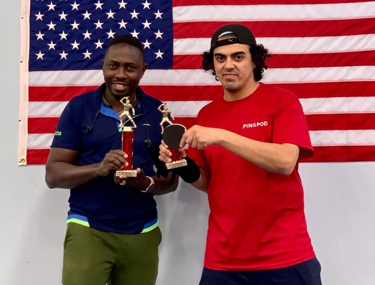Courage Nanevie (Left) and Ali Ammar displaying their trophies after the competition Courage Nanevie (Left) and Ali Ammar displaying their trophies after the competition