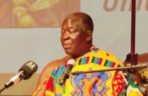 Otumfuo Osei Tutu II, the Asantehene, addressing the durbar Otumfuo Osei Tutu II, the Asantehene, addressing the durbar