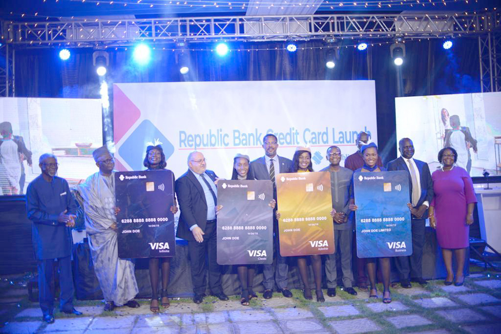 Farid Antar (4th left), the MD of Republic Bank Ghana, Charles Zwennes (6th left), the board chairman of the bank and some board members after unveiling the bank’s Visa Credit Cards Farid Antar (4th left), the MD of Republic Bank Ghana, Charles Zwennes (6th left), the board chairman of the bank and some board members after unveiling the bank’s Visa Credit Cards